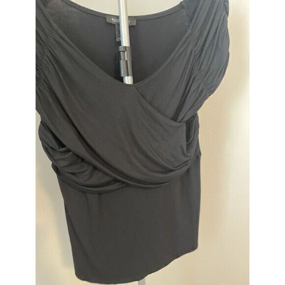 White House Black Market Cross Over Drape Ruching Women's‎ Large - Picture 5 of 14